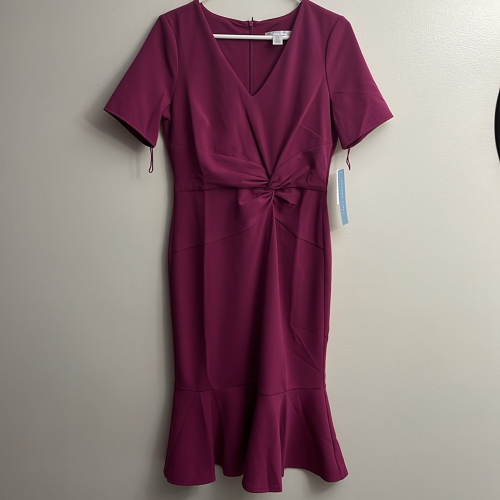 London Times,  Flounce Midi Twist,  Women's Dress, size 6